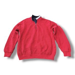 Holbrook Sweden Classic 1/4 Sweater Windproof Red Cotton Golf Men’s Size XL